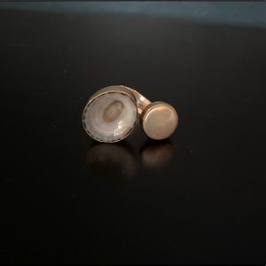 12k pearl and shell ring